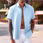 Short Sleeve Shirt - Lightweight - Collared - Button-Up Shirt - Men's Clothing-Men Shirt-Chaps of London-Chaps of London