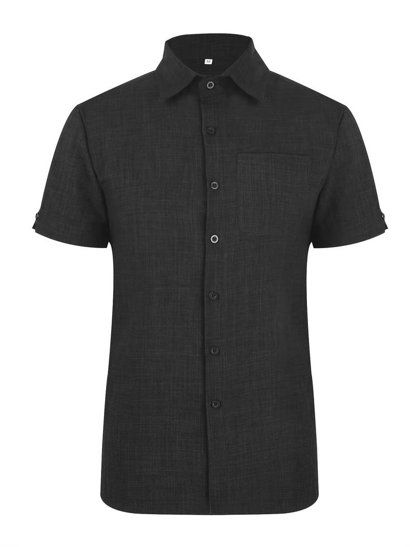 Short Sleeve Shirt - Men's Lightweight Collared Button-Up Shirt-Shirt-Chaps of London-Chaps of London