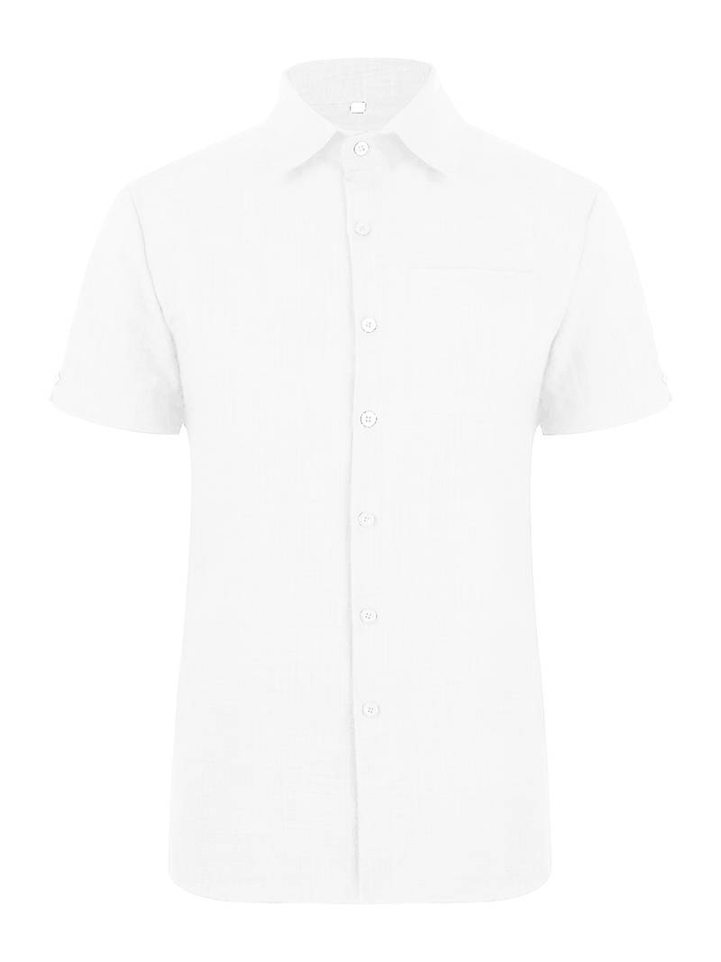 Short Sleeve Shirt - Men's Lightweight Collared Button-Up Shirt-Shirt-Chaps of London-Chaps of London