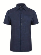 Short Sleeve Shirt - Men's Lightweight Collared Button-Up Shirt-Shirt-Chaps of London-Chaps of London