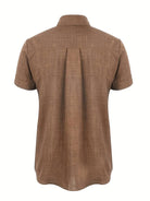 Short Sleeve Shirt - Men's Lightweight Collared Button-Up Shirt-Shirt-Chaps of London-Chaps of London