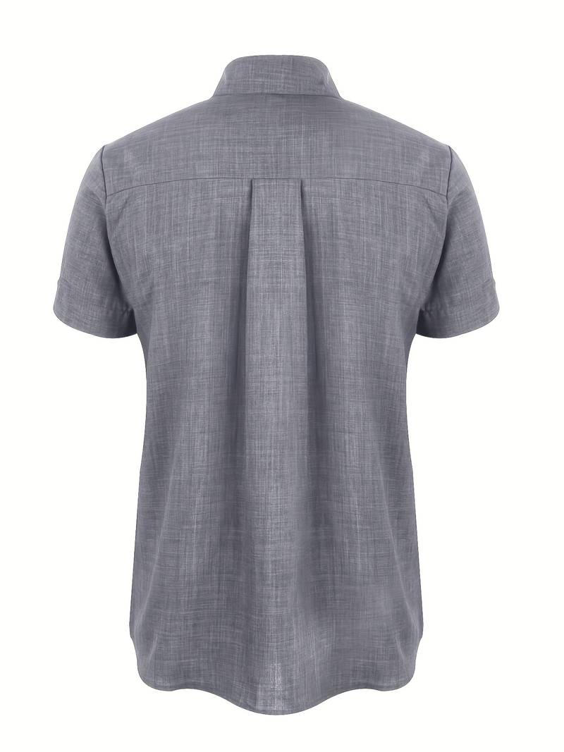 Short Sleeve Shirt - Men's Lightweight Collared Button-Up Shirt-Shirt-Chaps of London-Chaps of London