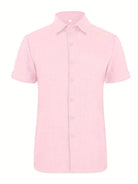 Short Sleeve Shirt - Men's Lightweight Collared Button-Up Shirt-Shirt-Chaps of London-Chaps of London