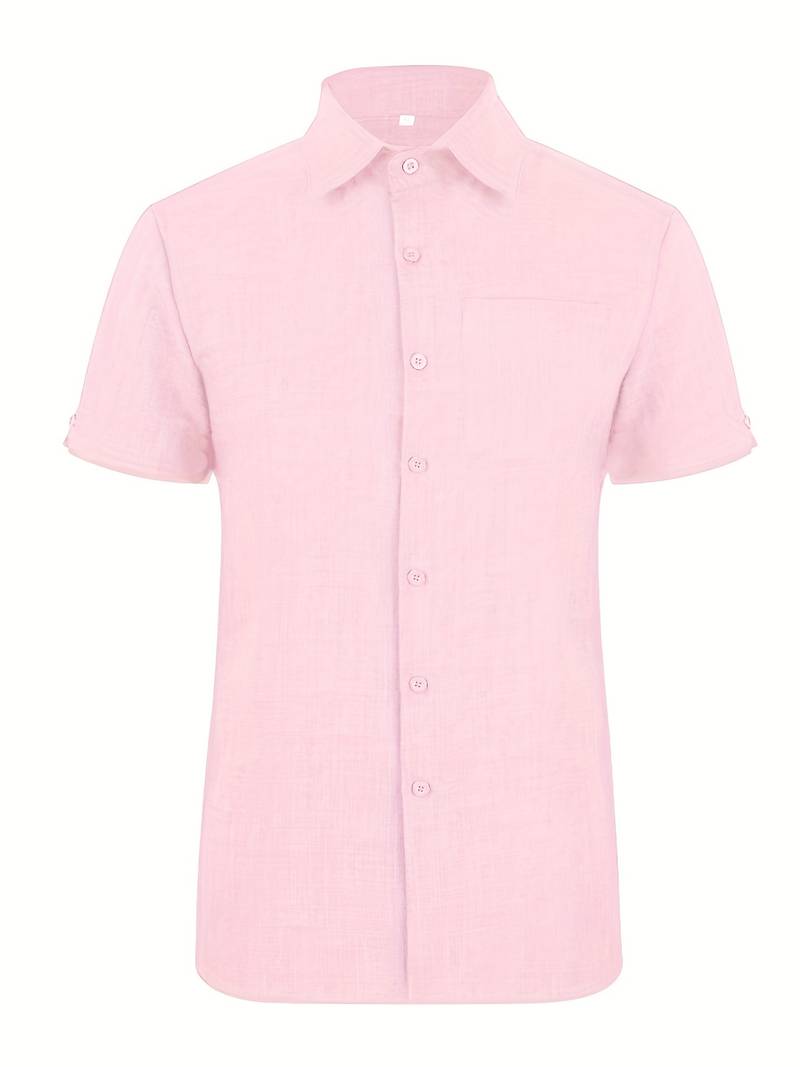 Short Sleeve Shirt - Men's Lightweight Collared Button-Up Shirt-Shirt-Chaps of London-Chaps of London