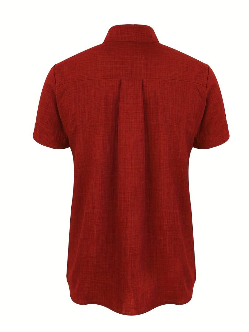 Short Sleeve Shirt - Men's Lightweight Collared Button-Up Shirt-Shirt-Chaps of London-Chaps of London