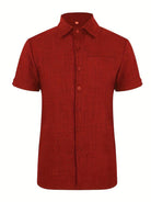 Short Sleeve Shirt - Men's Lightweight Collared Button-Up Shirt-Shirt-Chaps of London-Chaps of London