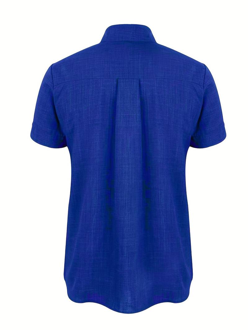Short Sleeve Shirt - Men's Lightweight Collared Button-Up Shirt-Shirt-Chaps of London-Chaps of London