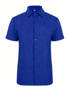 Short Sleeve Shirt - Men's Lightweight Collared Button-Up Shirt-Shirt-Chaps of London-Chaps of London