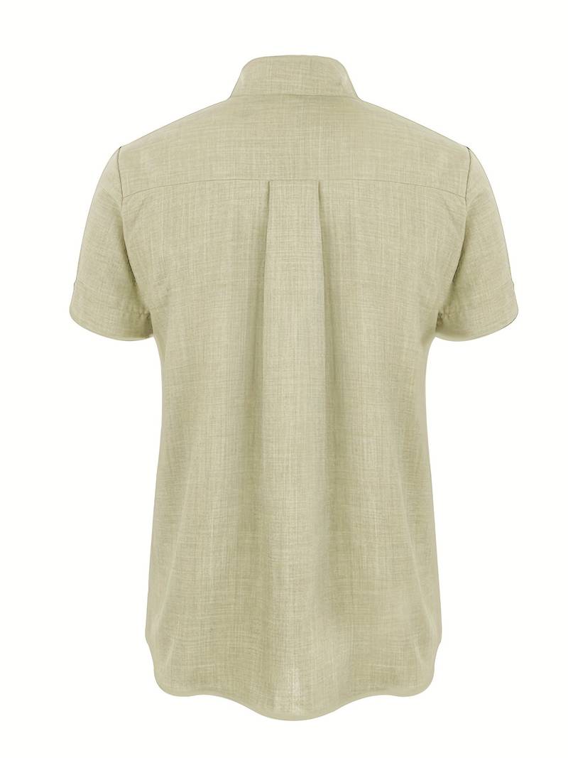 Short Sleeve Shirt - Men's Lightweight Collared Button-Up Shirt-Shirt-Chaps of London-Chaps of London