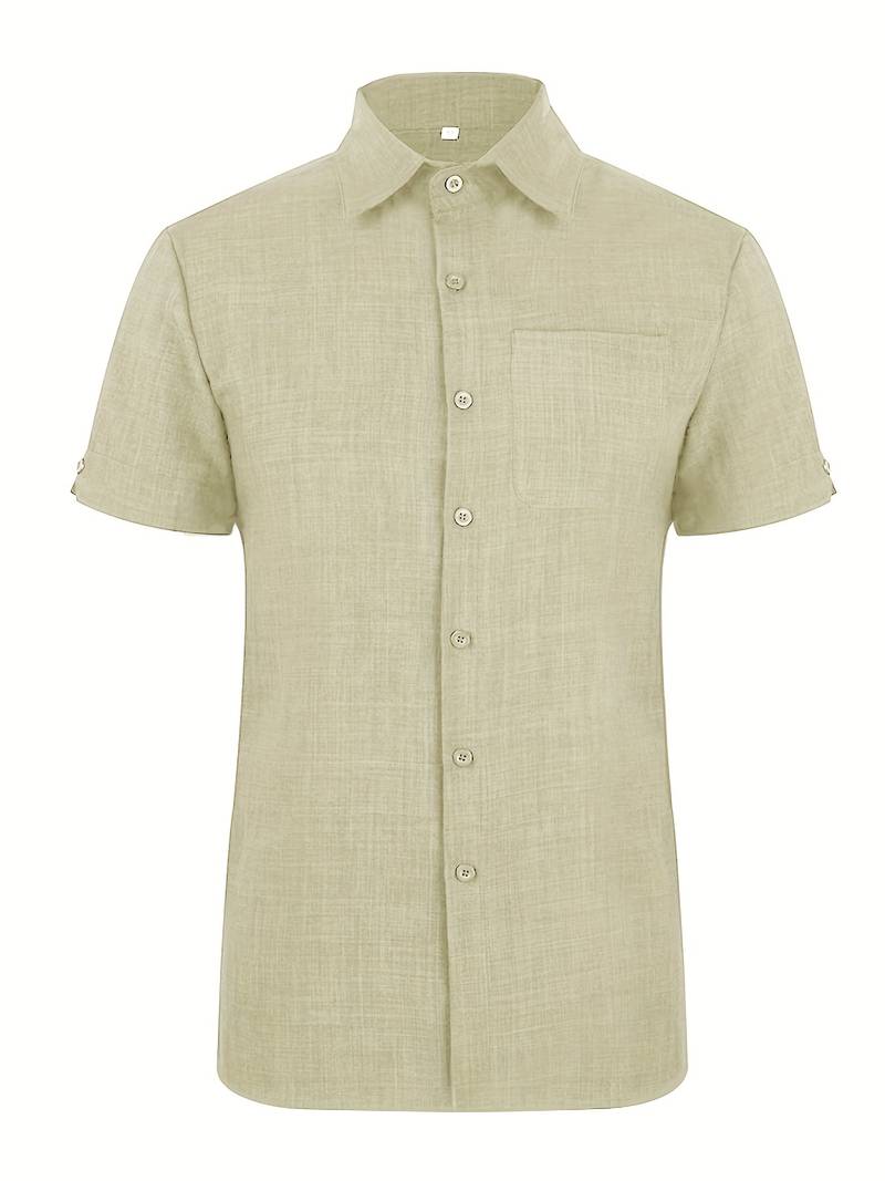 Short Sleeve Shirt - Men's Lightweight Collared Button-Up Shirt-Shirt-Chaps of London-Chaps of London