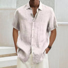 Short Sleeve Shirt - Men's Lightweight Loose Fit Button-Up Shirt for Summer-Fashion Men Shirt Camp Summer-Chaps of London-White-S-Chaps of London