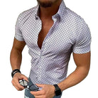 Short Sleeve Shirt - Pattern - Slim Fit - Button-Up Shirt - Men's Shirts-Men's Short Sleeve Shirt-Chaps Herrenmode-Chaps of London