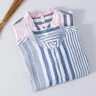 Short Sleeve Shirt | Striped | Linen | Button-Up Shirt | Men's Shirts-Chaps of London-Chaps of London