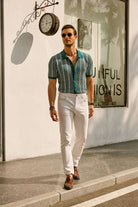 Short Sleeve Shirt | Vintage | Striped | Collared Shirt | Men's Shirts-Chaps of London-Chaps of London