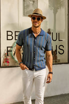 Short Sleeve Shirt | Vintage | Striped | Collared Shirt | Men's Shirts-Chaps of London-Chaps of London