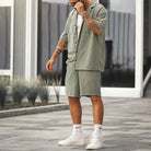 Shorts and Shirt Set | Button-Up | Short Sleeve | Two-Piece Set | Men's Summer Clothes-Men Summer Set-Chaps of London-Chaps of London