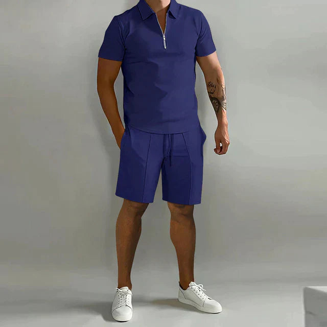 Shorts and T-Shirt Set | Polo | Short Sleeve | Two-Piece Set | Men's Summer Set-Korte Broek Heren-Chaps of London-Chaps of London