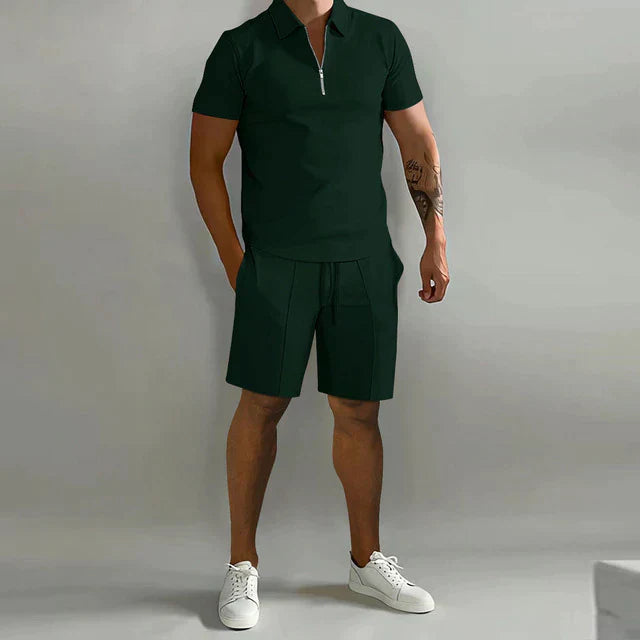 Shorts and T-Shirt Set | Polo | Short Sleeve | Two-Piece Set | Men's Summer Set-Korte Broek Heren-Chaps of London-Chaps of London