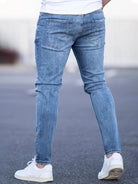 Skinny Jeans - Blue - Slim Fit - Ripped Jeans - Men's Jeans-jeans, Skinny jeans-Chaps of London-Chaps of London