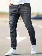 Skinny Jeans - Blue - Slim Fit - Ripped Jeans - Men's Jeans-jeans, Skinny jeans-Chaps of London-Chaps of London