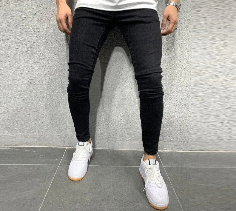 Skinny Jeans - Comfortable - Slim Fit - Stretch Jeans - Men's Jeans-Stretch Denim Cargo Pants-Chaps of London-Black-S-Chaps of London