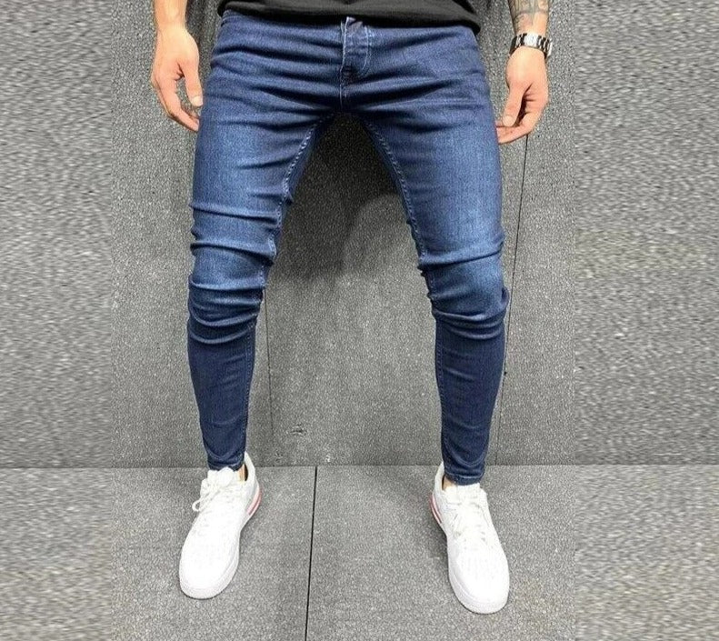 Skinny Jeans - Comfortable - Slim Fit - Stretch Jeans - Men's Jeans-Stretch Denim Cargo Pants-Chaps of London-Dark Blue-S-Chaps of London