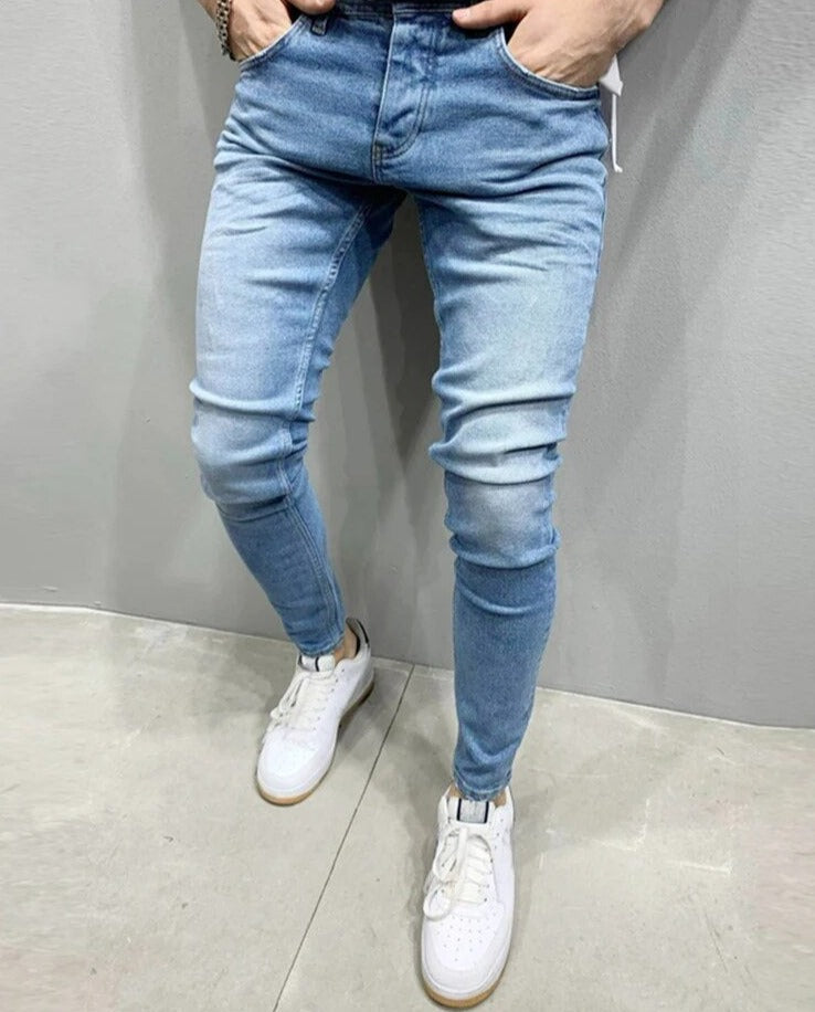 Skinny Jeans - Comfortable - Slim Fit - Stretch Jeans - Men's Jeans-Stretch Denim Cargo Pants-Chaps of London-Light Blue-S-Chaps of London