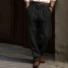 Slack Pants | Loose Fit | Lightweight | Linen Pants | Men's Pants-Chaps of London-Black-S-Chaps of London