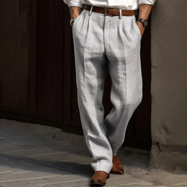 Slack Pants | Loose Fit | Lightweight | Linen Pants | Men's Pants-Chaps of London-Gray-S-Chaps of London