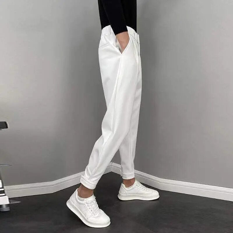 Slack Pants - Men's Loose Fit Elastic Waist Pleated Trousers-Pants-Chaps of London-Chaps of London