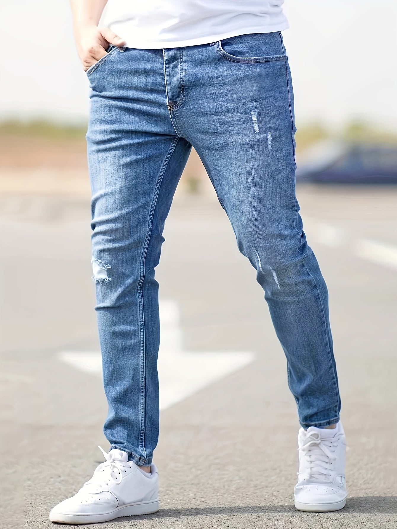 Slim Fit Jeans | Stretch | Ripped | Skinny Jeans | Men's Jeans-Pants-Chaps of London-Chaps of London