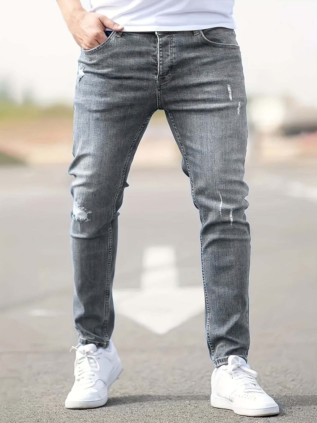 Slim Fit Jeans | Stretch | Ripped | Skinny Jeans | Men's Jeans-Pants-Chaps of London-Chaps of London