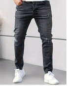 Slim Fit Jeans | Stretch | Ripped | Skinny Jeans | Men's Jeans-Pants-Chaps of London-Dark Grey-XS-Chaps of London