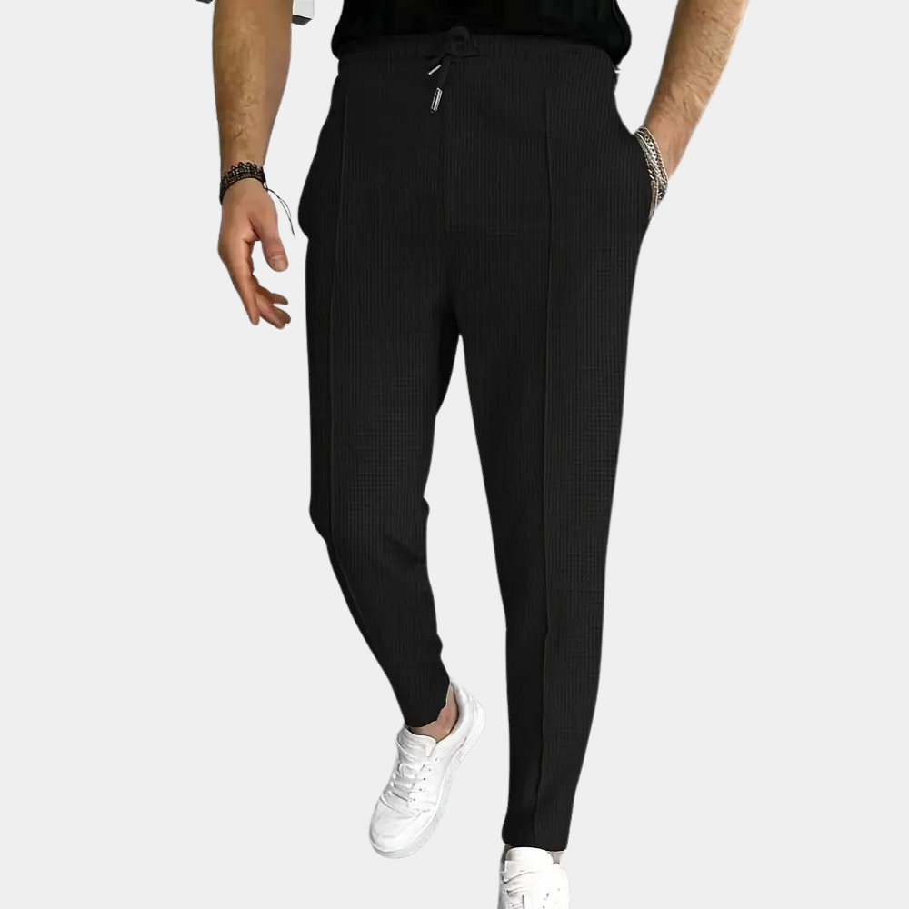 Slim Fit Joggers - Men's Skinny Elastic Waist Drawstring Sweatpants-Fashion Men Pants Chinos All-year-Chaps of London-Black-S-Chaps of London