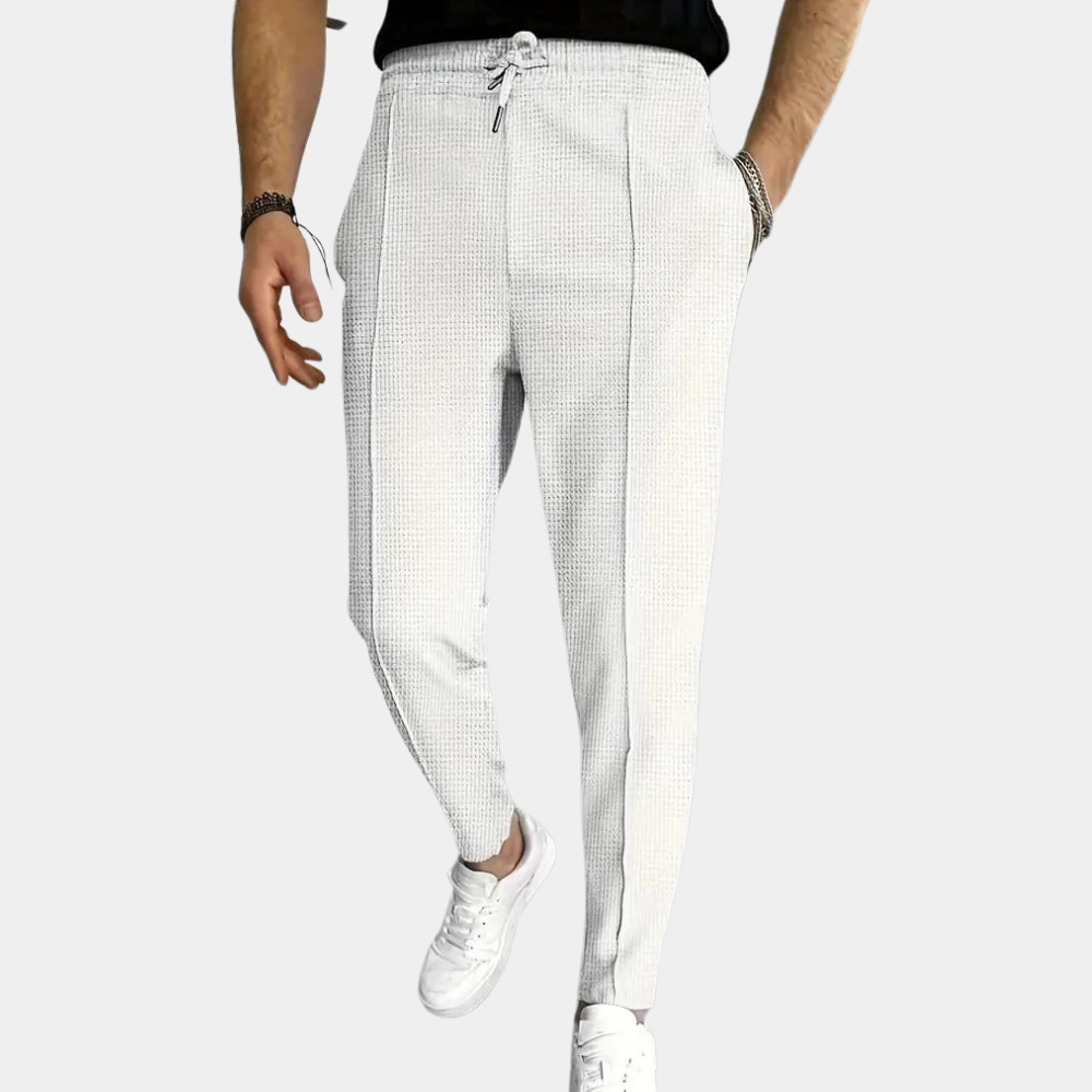 Slim Fit Joggers - Men's Skinny Elastic Waist Drawstring Sweatpants-Fashion Men Pants Chinos All-year-Chaps of London-White-S-Chaps of London