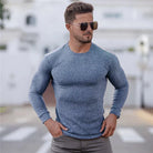 Slim Fit Sweater | Ribbed | Long Sleeve | Knitted Sweater | Men's Clothing-Sweater-Chaps of London-Blue-M-Chaps of London