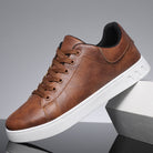 Sneakers | Leather | Comfortable | Lace-Up Sneakers | Men's Shoes-Chaps of London-Brown-39-Chaps of London