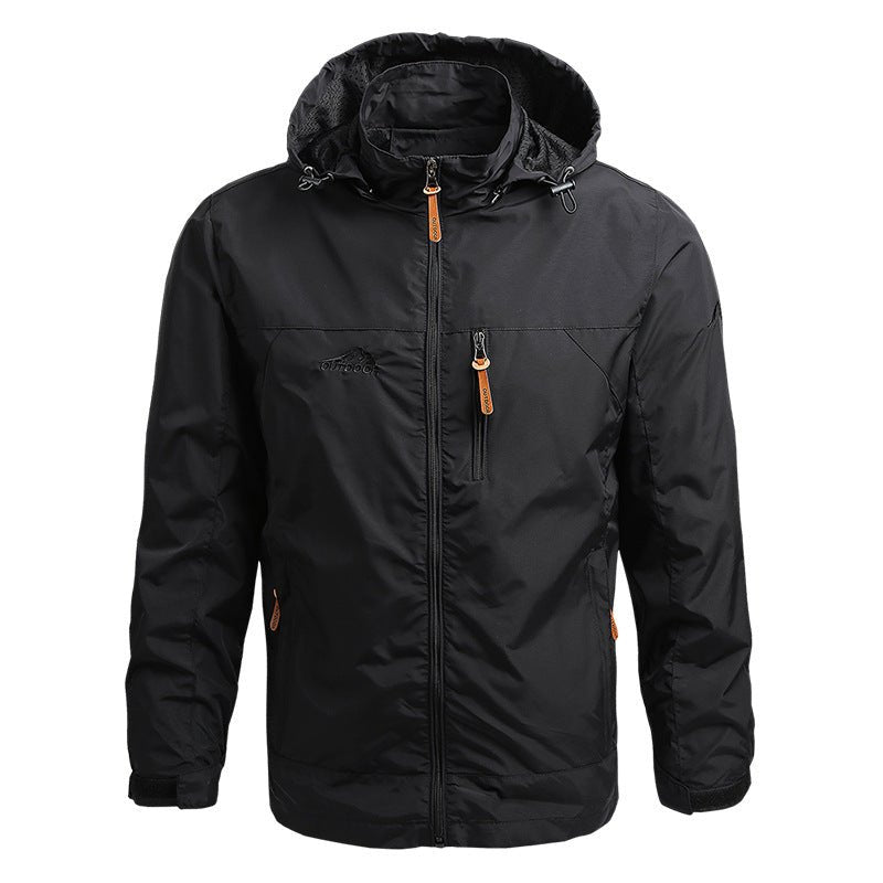 Softshell Jacket - Men's Hooded Waterproof Outdoor Windproof Jacket-Chaps of London-Black-S-Chaps of London