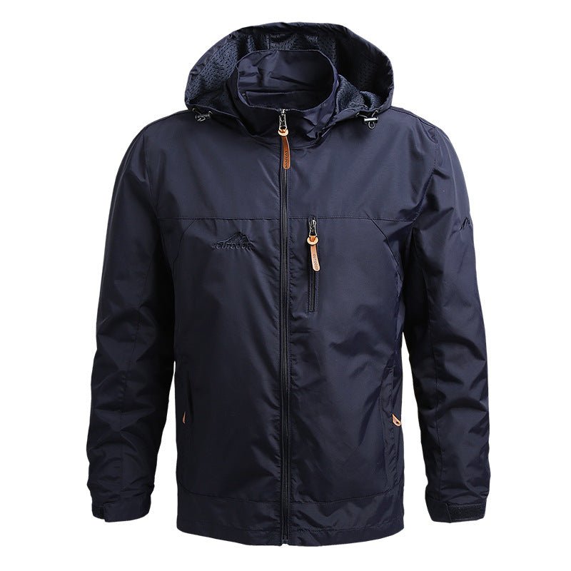 Softshell Jacket - Men's Hooded Waterproof Outdoor Windproof Jacket-Chaps of London-Blue-S-Chaps of London