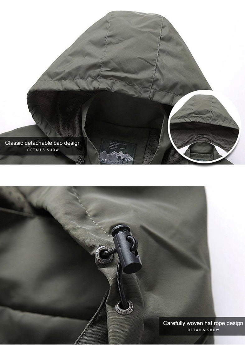 Softshell Jacket - Men's Hooded Waterproof Outdoor Windproof Jacket-Chaps of London-Chaps of London