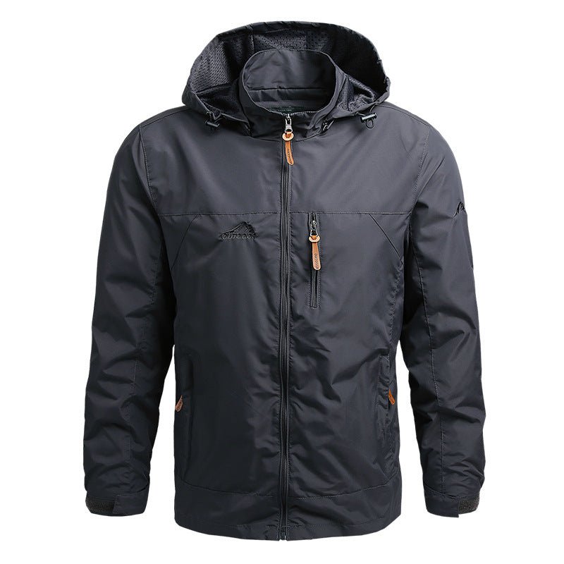 Softshell Jacket - Men's Hooded Waterproof Outdoor Windproof Jacket-Chaps of London-Grey-S-Chaps of London