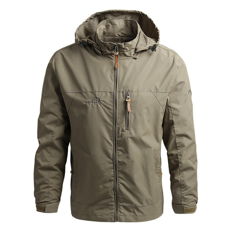 Softshell Jacket - Men's Hooded Waterproof Outdoor Windproof Jacket-Chaps of London-Khaki-S-Chaps of London