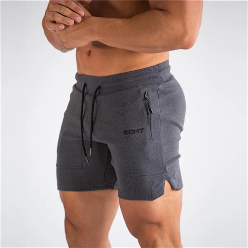 Sports Shorts - Men's Drawstring Activewear Gym Shorts with Pockets-Sportbroek man-Chaps of London-Dark Gray-S-Chaps of London