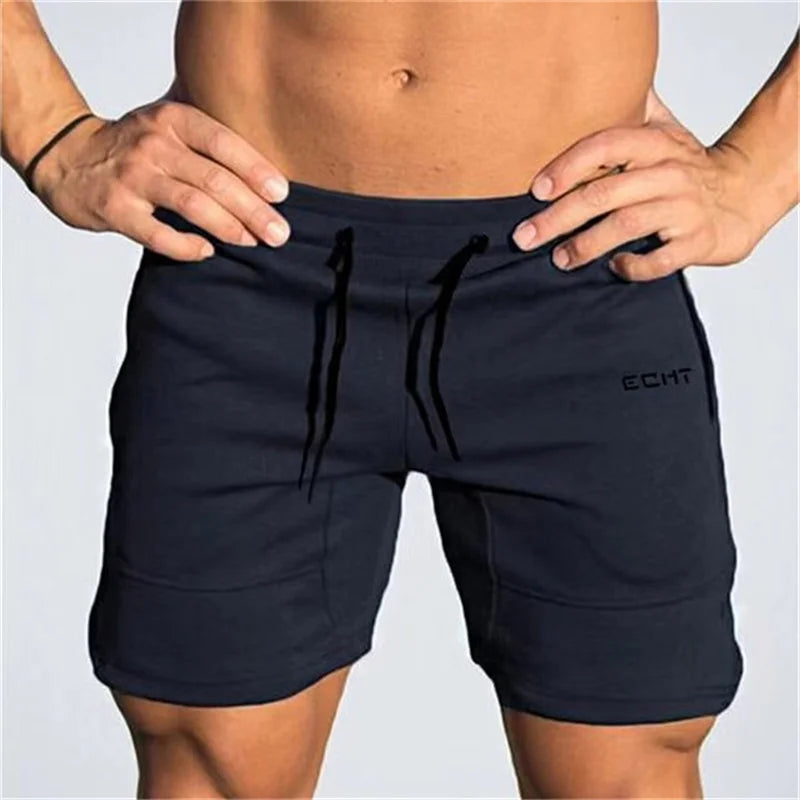 Sports Shorts - Men's Drawstring Activewear Gym Shorts with Pockets-Sportbroek man-Chaps of London-Navy Blue-S-Chaps of London