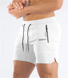 Sports Shorts - Men's Drawstring Activewear Gym Shorts with Pockets-Sportbroek man-Chaps of London-White-S-Chaps of London