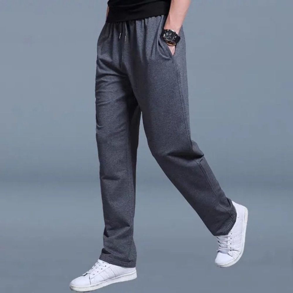 Straight Leg Joggers - Drawstring - Leisure - Sweatpants - Men's Pants-Chaps of London-Dark Gray-M-Chaps of London