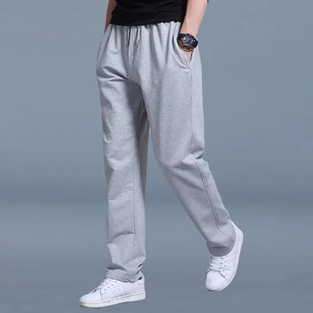 Straight Leg Joggers - Drawstring - Leisure - Sweatpants - Men's Pants-Chaps of London-Light Gray-M-Chaps of London