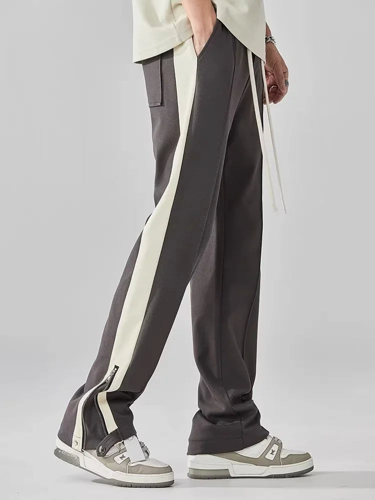 Straight Leg Pants - Drawstring - Cotton - Retro Track Pants - Men's Pants-Chaps of London-Chaps of London