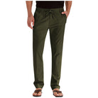 Straight Leg Pants - Men's Drawstring Elastic Waist Loose Fit Pants-Pants-Chaps of London-Green-S-Chaps of London