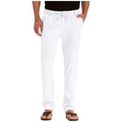 Straight Leg Pants - Men's Drawstring Elastic Waist Loose Fit Pants-Pants-Chaps of London-White-S-Chaps of London